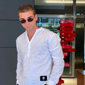 Linen Tailored Shirt in Sandstone