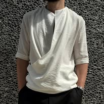Classic Linen Short-Sleeve Shirt in Linen White
