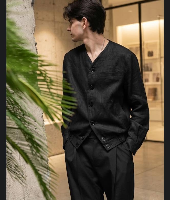Lightweight Linen Blazer in Urban Mist